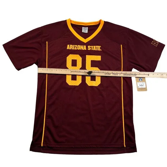 NWT Threads Boy's S/S ARIZONA STATE SUN DEVILS V-Neck Jersey Maroon Gold XL - Picture 5 of 12